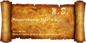 Mayersberg Dóra névjegykártya